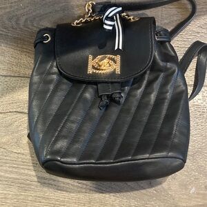 bebe Black Backpack with Gold Accents